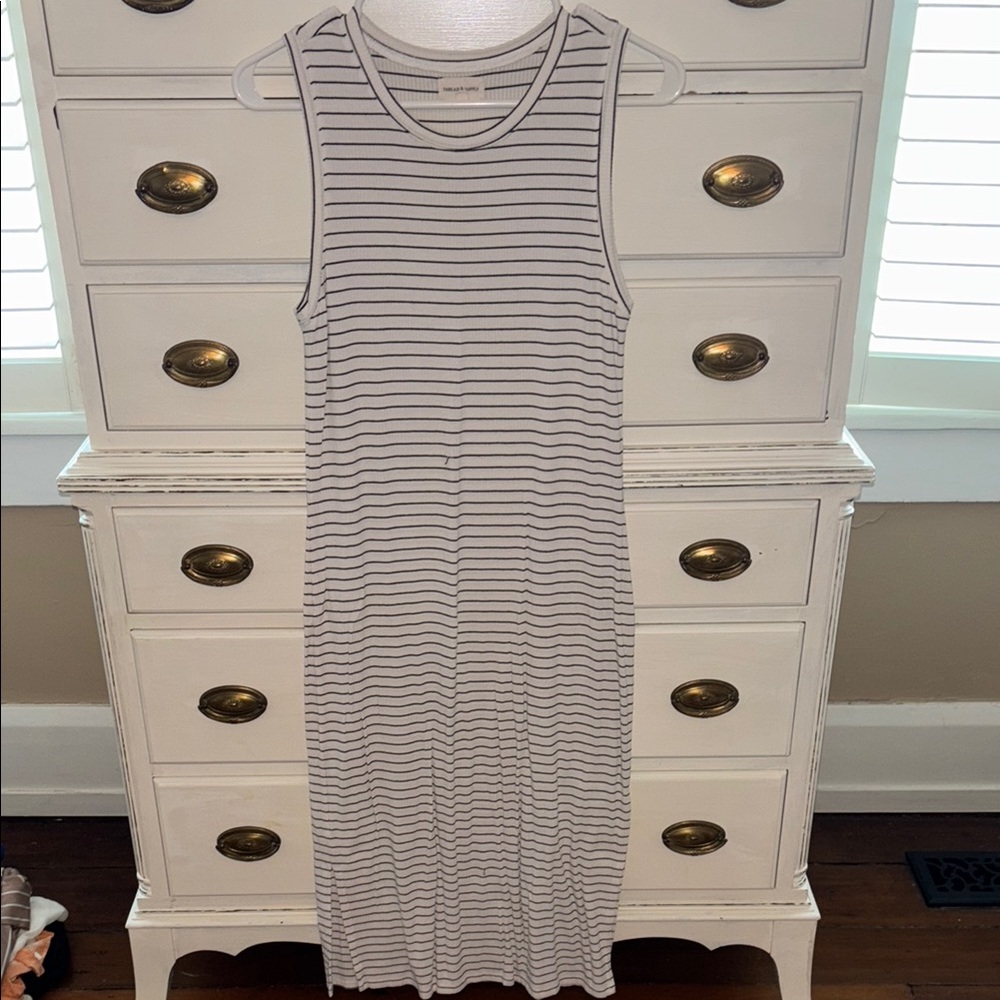 Thread & Supply Black and White Striped Midi Dress